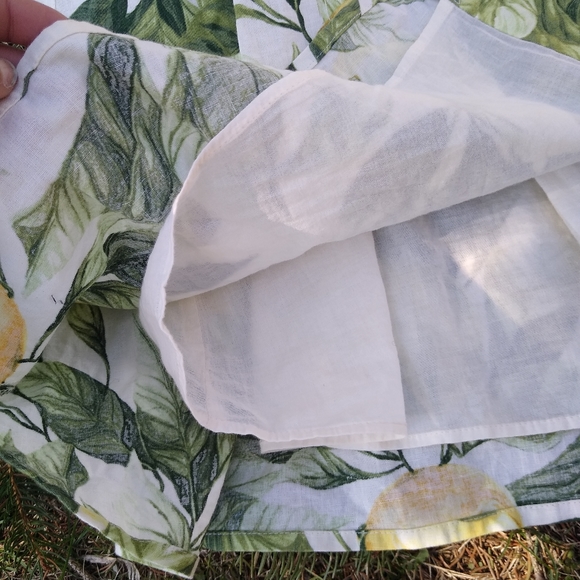 H&M Linen Lemon Sundress Retro Button Down - Picture 5 of 9